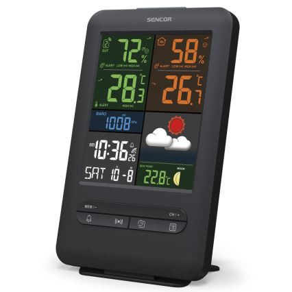 Sencor - Stazione meteo con display LCD a colori 5V/1xCR2032 + 2xAA
