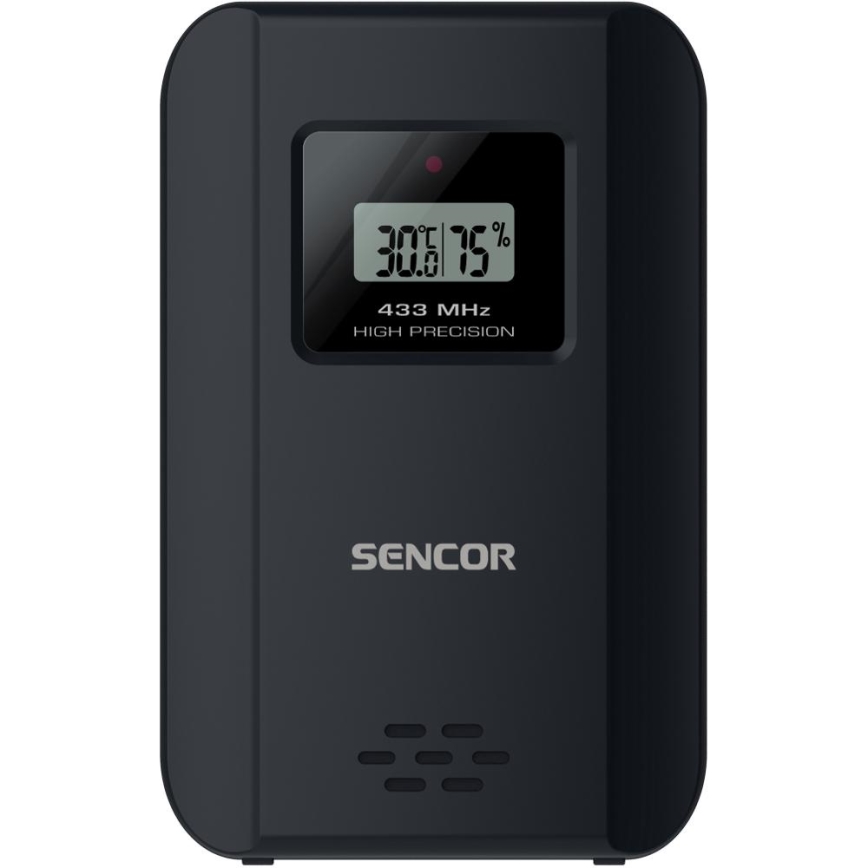 Sencor - Stazione meteo con display LCD a colori e sveglia 3xAAA nero