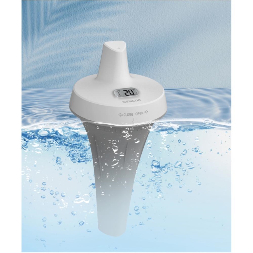 Sencor - Stazione meteo con sensore galleggiante wireless per piscina 2xAA + 2xAA IPX7