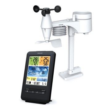 Sencor - Stazione meteo professionale con display LCD a colori 1xCR2032 + 3xAA Wi-Fi