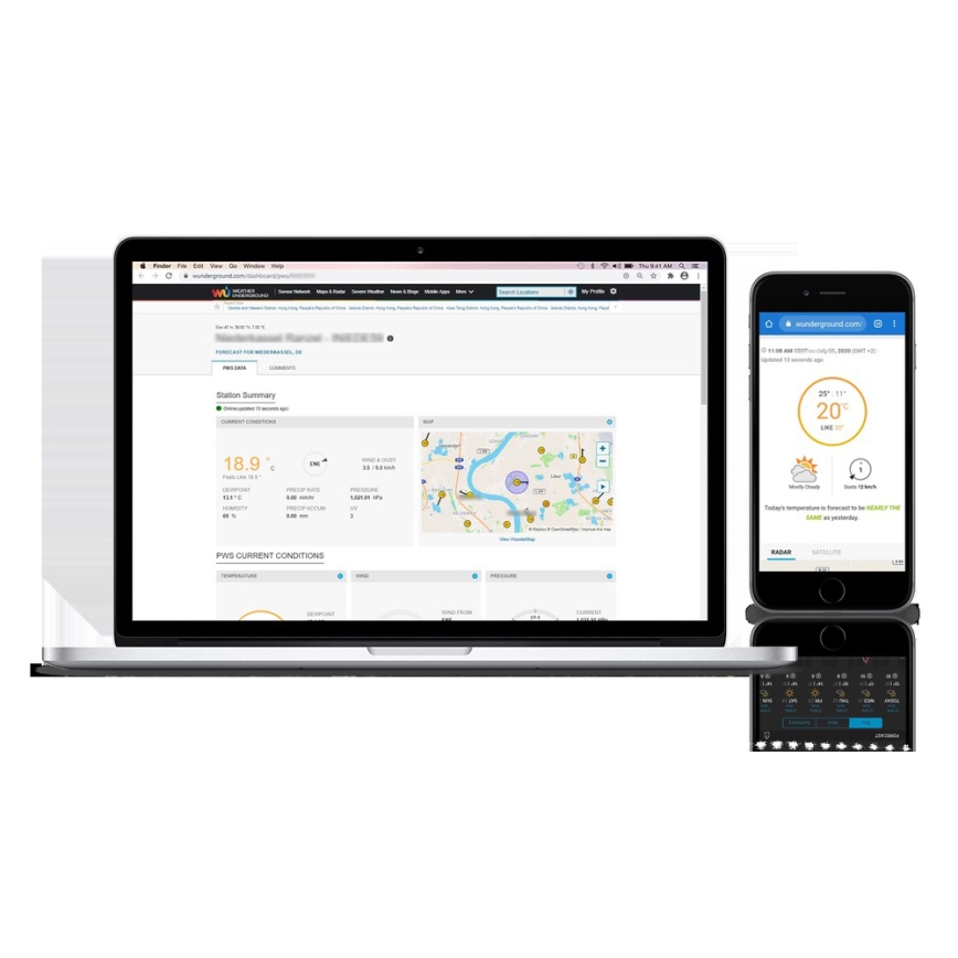 Sencor - Stazione meteo professionale con display LCD a colori 1xCR2032 + 3xAA Wi-Fi