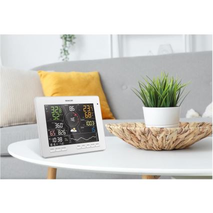 Sencor - Stazione meteo professionale con display LCD a colori 5V 1xCR2032 + 3xAA + 2xAA Wi-Fi Tuya
