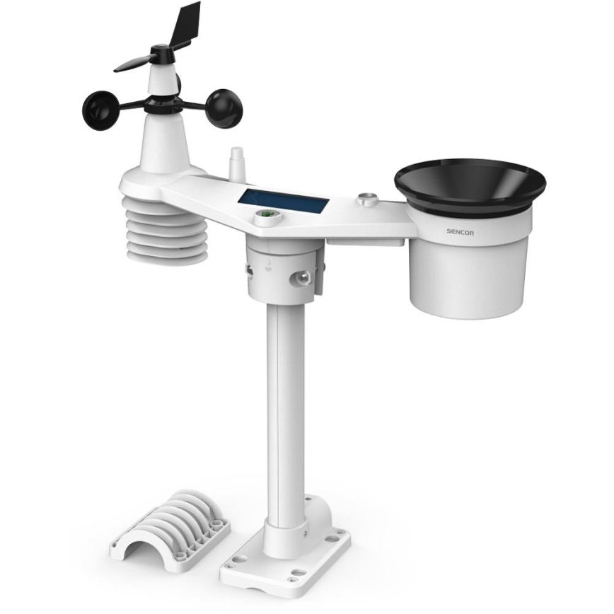 Sencor - Stazione meteo professionale con display LCD a colori 5V 1xCR2032 + 3xAA + 2xAA Wi-Fi Tuya
