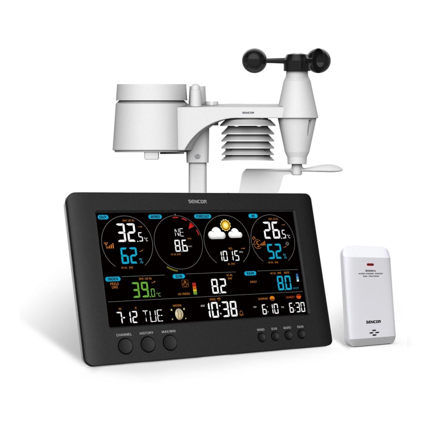 Sencor - Stazione meteo professionale con display LCD a colori 5V/1xCR2032 + 3xAA Wi-Fi