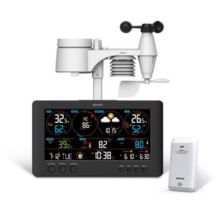 Sencor - Stazione meteo professionale con display LCD a colori 5V/1xCR2032 + 3xAA Wi-Fi