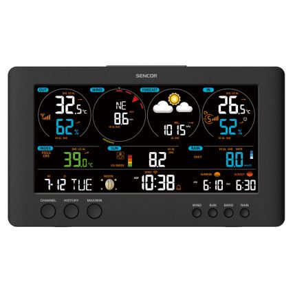Sencor - Stazione meteo professionale con display LCD a colori 5V/1xCR2032 + 3xAA Wi-Fi
