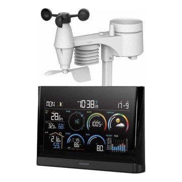 Sencor - Stazione meteo professionale con display LCD a colori e sveglia 5V/3xAAA + 3xAA