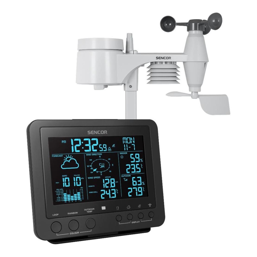 Sencor - Stazione meteo professionale con display LCD colorato 1xCR2032