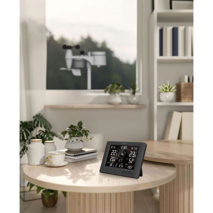 Sencor - Stazione meteo professionale con display LCD a colori e sveglia 5V/1xCR2032 + 3xAA