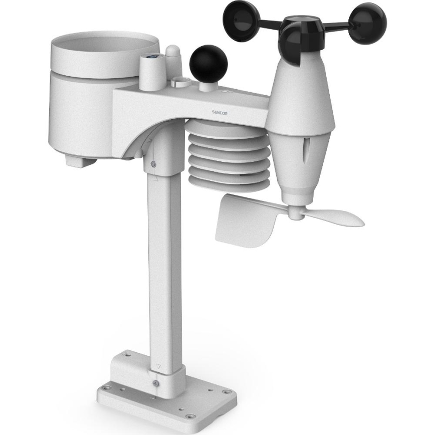 Sencor - Stazione meteo professionale con display LCD a colori e sveglia 5V/1xCR2032 + 3xAA