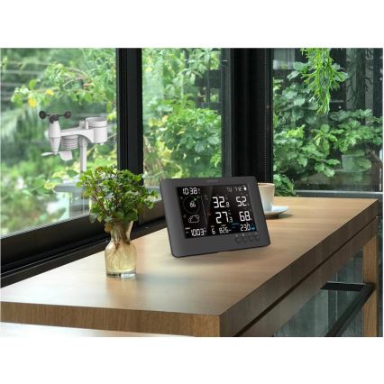 Sencor - Stazione meteo professionale con display LCD a colori e sveglia 5V/1xCR2032 + 3xAA Wi-Fi