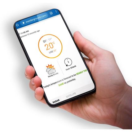Sencor - Stazione meteo professionale con display LCD a colori e sveglia 5V/1xCR2032 + 3xAA Wi-Fi