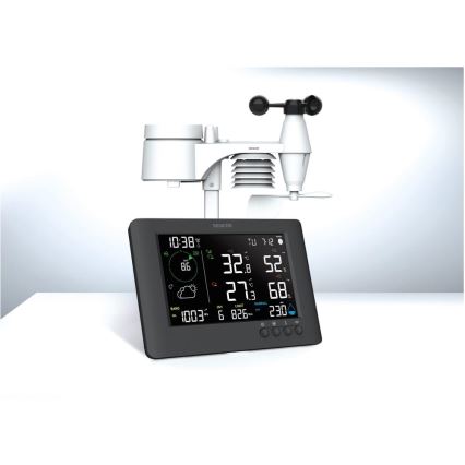 Sencor - Stazione meteo professionale con display LCD a colori e sveglia 5V/1xCR2032 + 3xAA Wi-Fi