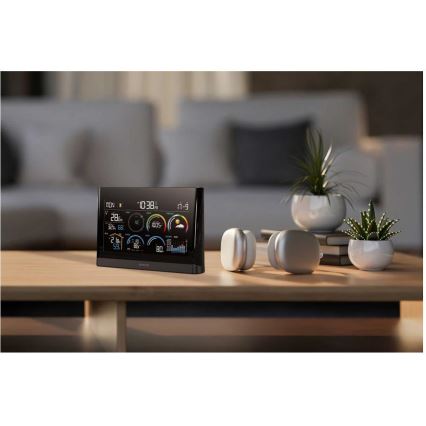 Sencor - Stazione meteo professionale con display LCD a colori e sveglia 5V/3xAAA + 3xAA