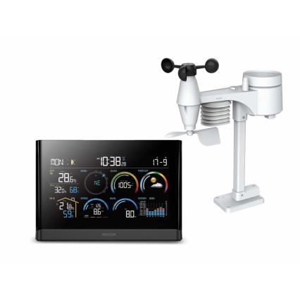 Sencor - Stazione meteo professionale con display LCD a colori e sveglia 5V/3xAAA + 3xAA