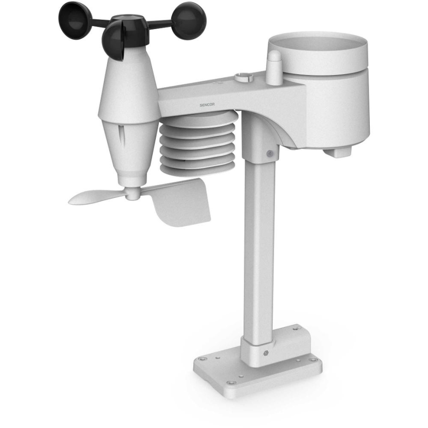 Sencor - Stazione meteo professionale con display LCD a colori e sveglia 5V/3xAAA + 3xAA