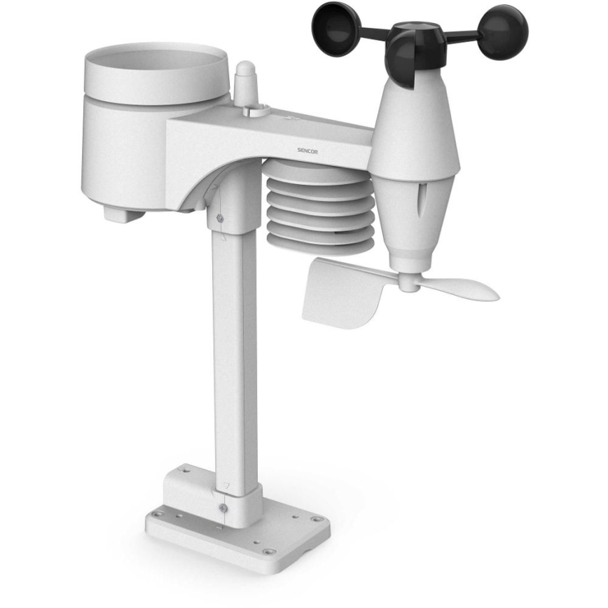 Sencor - Stazione meteo professionale con display LCD a colori e sveglia 5V/3xAAA + 3xAA