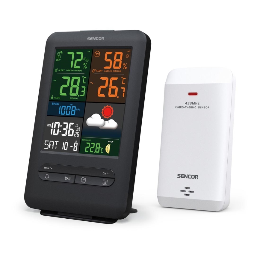 Sencor - Stazione meteorologica con display LCD a colori 5V/1xCR2032