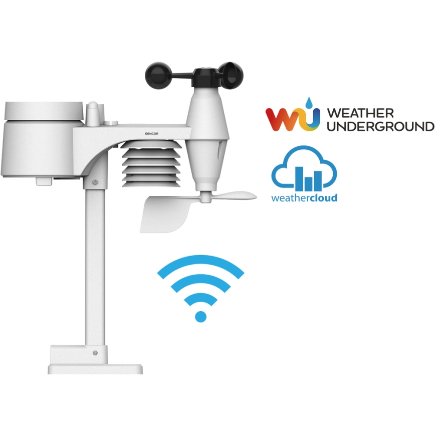 Sencor - Stazione meteorologica professionale con display LCD a colori 5V/1xCR2032 + 3xAA Wi-Fi