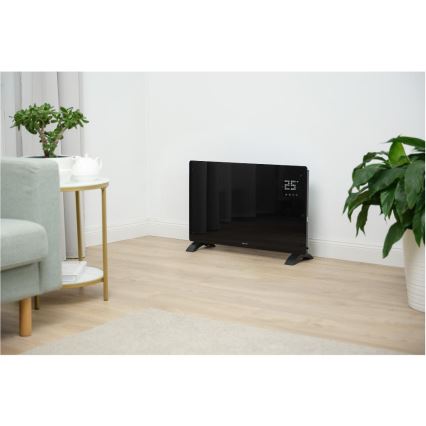 Sencor - Convettore elettrico smart 2000W/230V IP24 Wi-Fi nero + telecomando