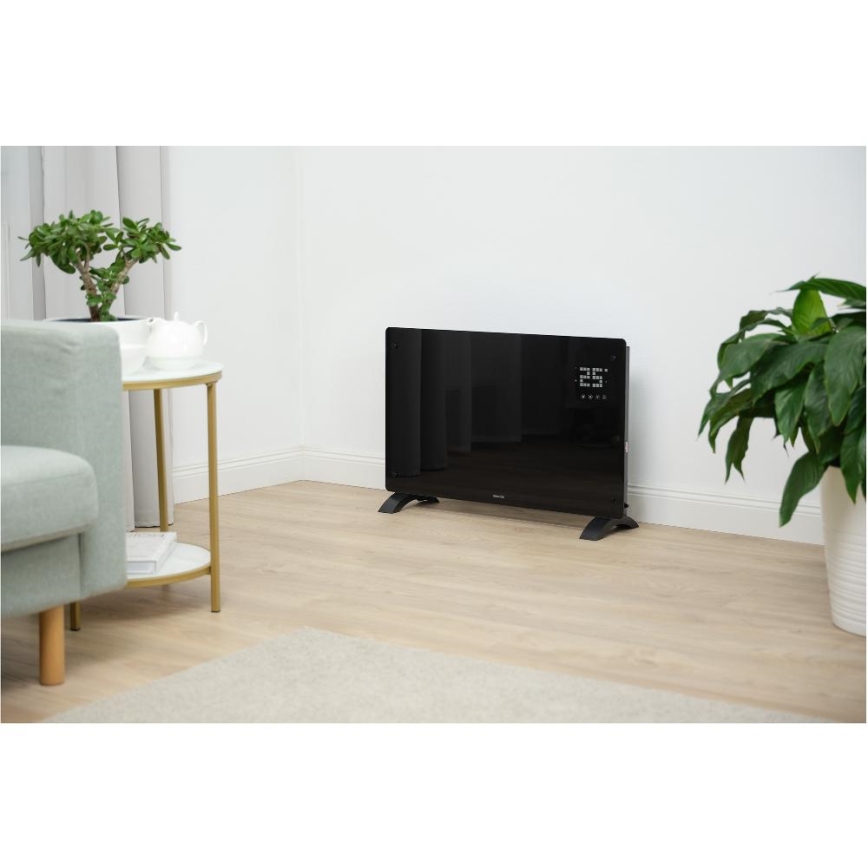 Sencor - Convettore elettrico smart 2000W/230V IP24 Wi-Fi nero + telecomando