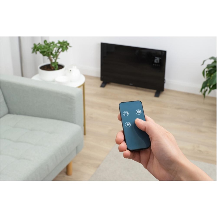 Sencor - Convettore elettrico smart 2000W/230V IP24 Wi-Fi nero + telecomando