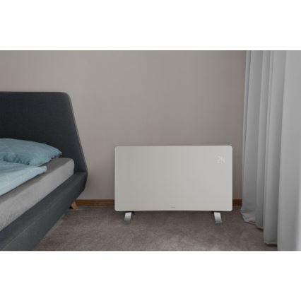 Sencor - Termoconvettore elettrico smart 1200/2400W/230V IP24 Wi-Fi bianco
