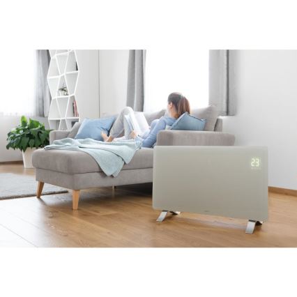 Sencor - Termoconvettore elettrico smart 1200/2400W/230V IP24 Wi-Fi bianco