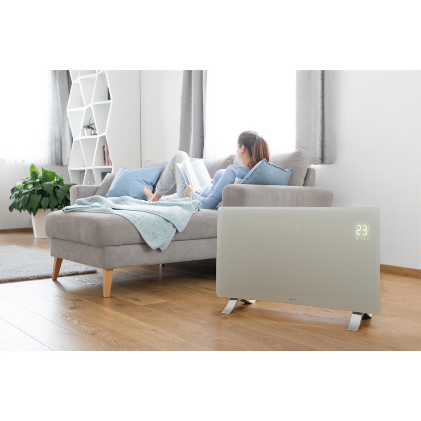 Sencor - Termoconvettore elettrico smart 1200/2400W/230V IP24 Wi-Fi bianco