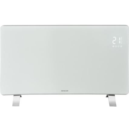 Sencor - Termoconvettore elettrico smart 1200/2400W/230V IP24 Wi-Fi bianco