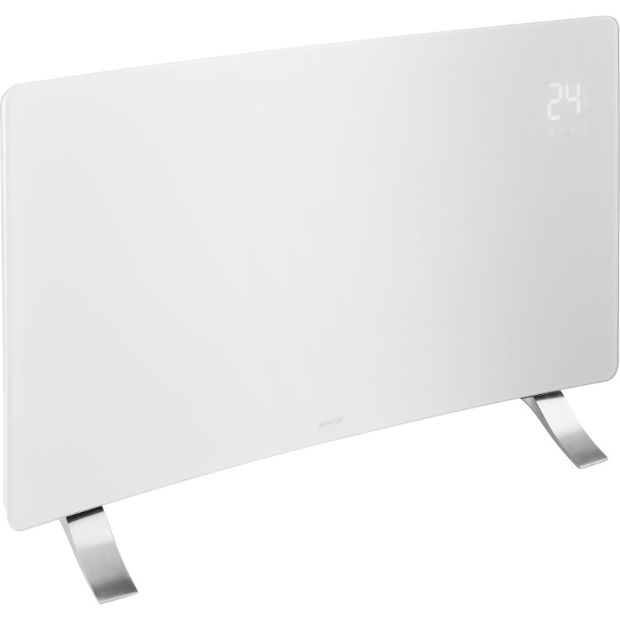 Sencor - Termoconvettore elettrico smart 1200/2400W/230V IP24 Wi-Fi bianco