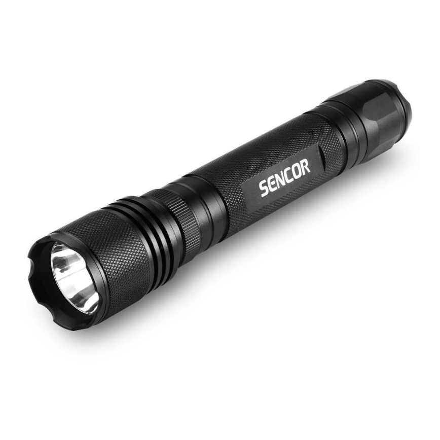 Sencor - Torcia LED in alluminio LED/5W/6xAAA IP44 nero