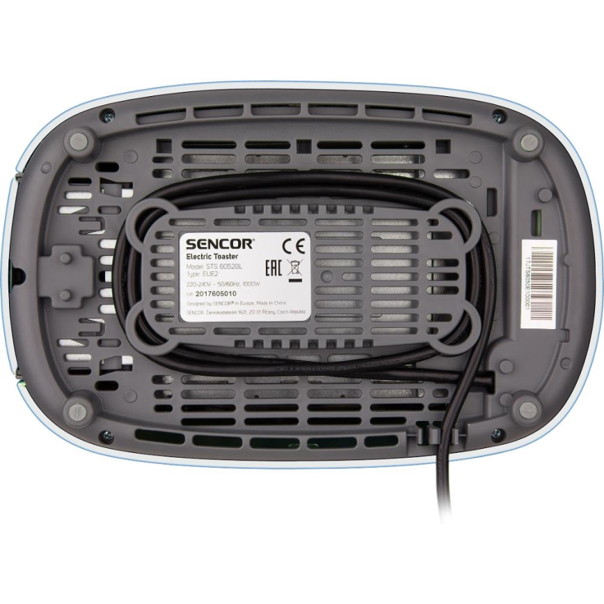 Sencor - Tostapane a due fessure con griglia riscaldante 1000 W/230 V blu