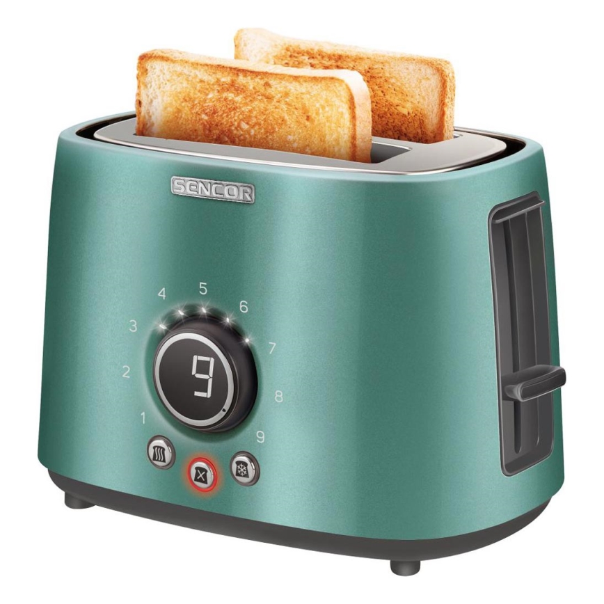 Sencor - Tostapane a due fessure con griglia riscaldante 1000W/230V verde menta