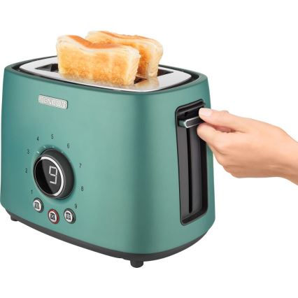 Sencor - Tostapane a due fessure con griglia riscaldante 1000W/230V verde menta