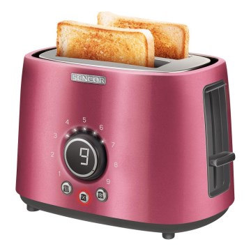 Sencor - Tostapane con due fessure e funzione di riscaldamento 1000W/230V rosa
