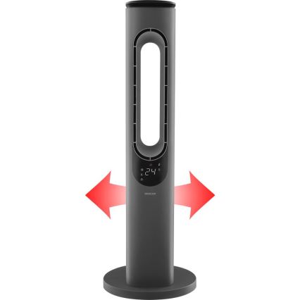 Sencor - Ventilatore a torre senza pale con elemento riscaldante in ceramica 1200/2000W/230V antracite + telecomando