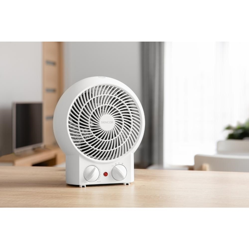 Sencor - Ventilatore con elemento riscaldante 1200/2000W/230V bianco