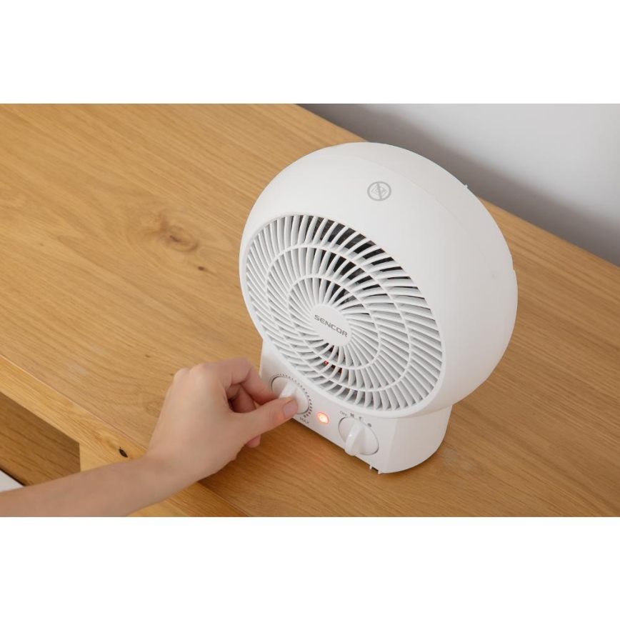 Sencor - Ventilatore con elemento riscaldante 1200/2000W/230V bianco