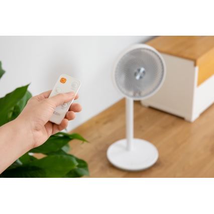 Sencor - Ventilatore con supporto 3D UltraSilent 26W/230V bianco + telecomando