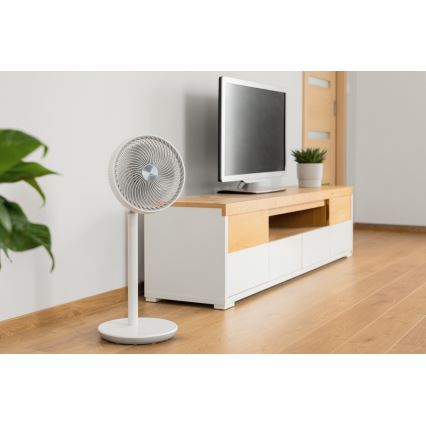 Sencor - Ventilatore con supporto 3D UltraSilent 26W/230V bianco + telecomando