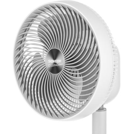 Sencor - Ventilatore con supporto 3D UltraSilent 26W/230V bianco + telecomando