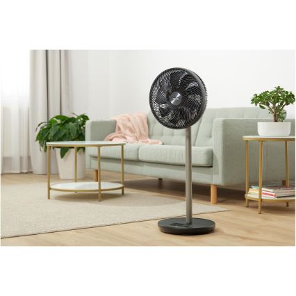 Sencor - Ventilatore a piantana 3D UltraSilent 26W/230V Wi-Fi nero + telecomando
