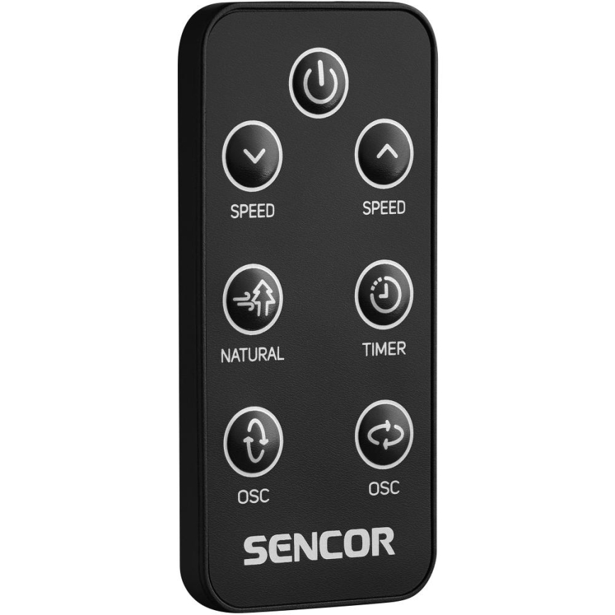 Sencor - Ventilatore a piantana 3D UltraSilent 26W/230V Wi-Fi nero + telecomando