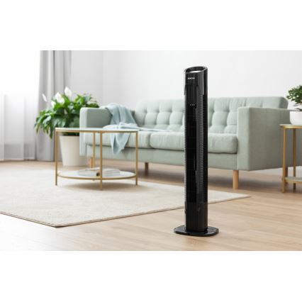 Sencor - Ventilatore da pavimento 50W/230V nero + telecomando