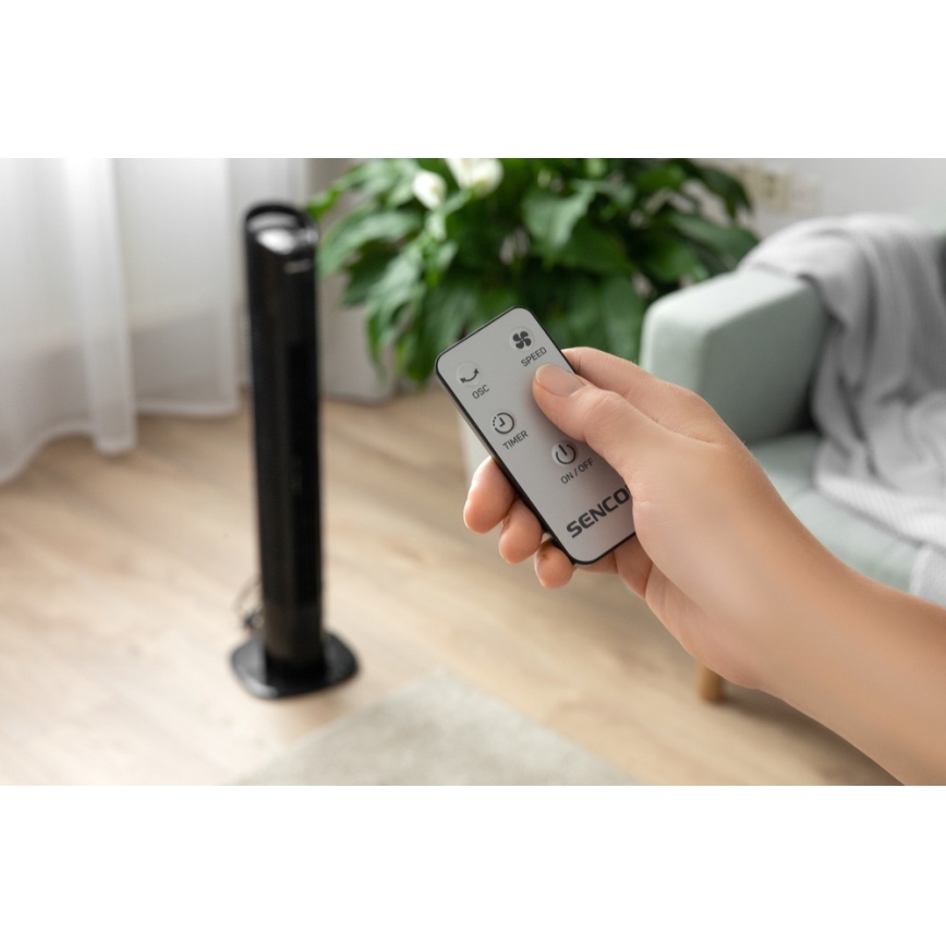 Sencor - Ventilatore da pavimento 50W/230V nero + telecomando