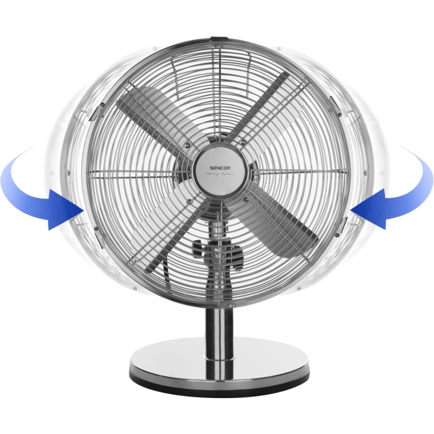 Sencor - Ventilatore da tavolo 35W/230V, finitura cromata lucida