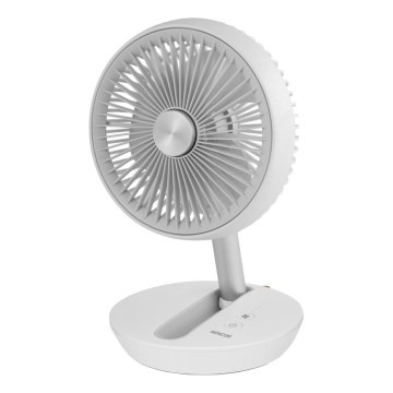 Sencor - Ventilatore da tavolo ricaricabile 5W/5V 4000 mAh bianco