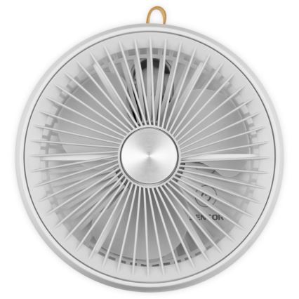 Sencor - Ventilatore da tavolo ricaricabile 5W/5V 4000 mAh bianco