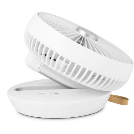 Sencor - Ventilatore da tavolo ricaricabile 5W/5V 4000 mAh bianco